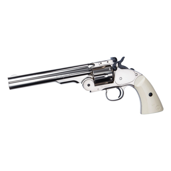 Revolver CO2 ASG Schofield 6 pouces ivory full metal 4,5 mm plombs