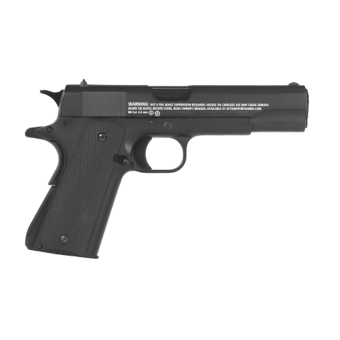 Pistolet CO2 ASG 1911 US full metal 4,5 mm billes acier, vue 2