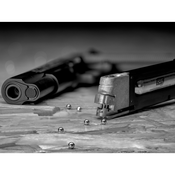 Pistolet CO2 ASG 1911 US full metal 4,5 mm billes acier, vue 6