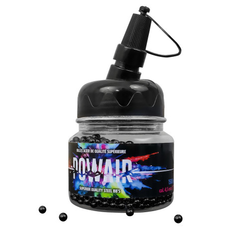 1500 billes acier noires Powair 4,5 mm