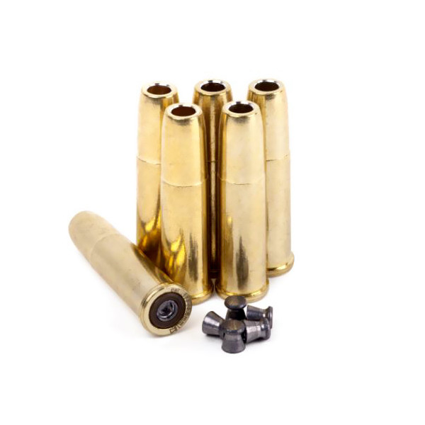 6 douilles Crosman 4,5 mm pour revolver à plombs