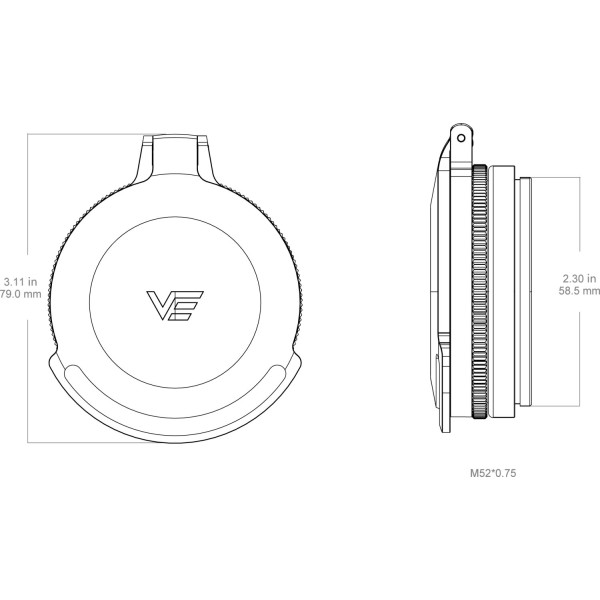 PROTECTION FLIP UP 50MM Vector Optics pour lunette de tir