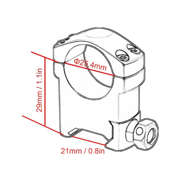 Collier Weaver haut Vector Optics tube 25,4 mm 1 pouce