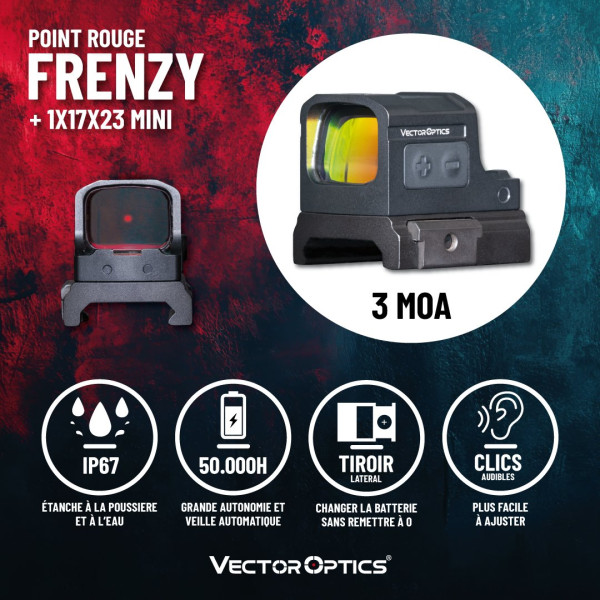 Vector Optics Frenzy FA Mini point rouge 1x fenêtre 17x20 mm